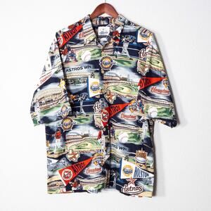 Reyn Spooner Astros Hawaiian Shirt XL Vintage Aloha Fanwear Baseball Collectible